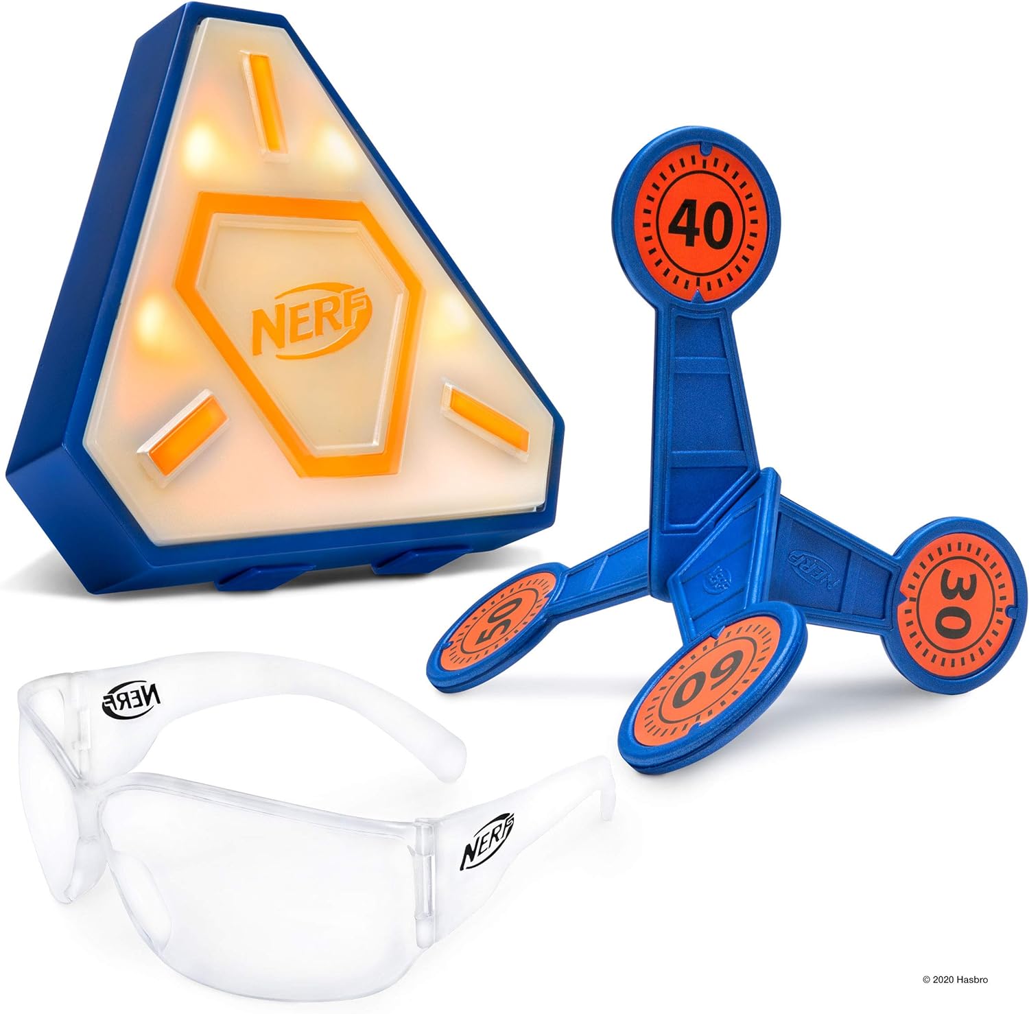 NERF Elite Strike Combo Pack - Includes 1 Flash Strike Target, 1 Flip Strike Target, and 1 Pair of Elite Glasses  Amazon Exclusive