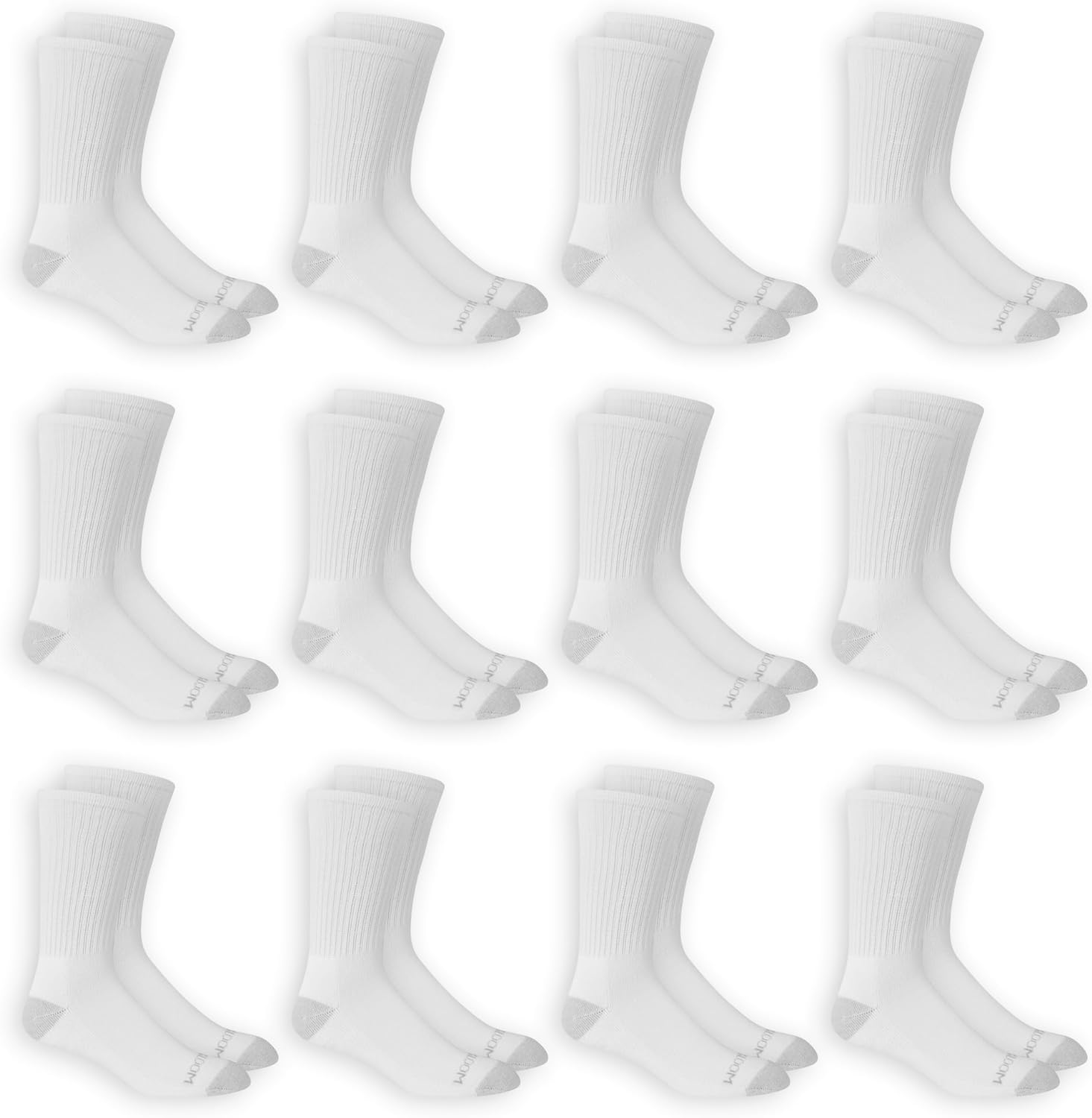 Fruit of the Loom Men' Dual Defense Crew Socks (12 Pack)