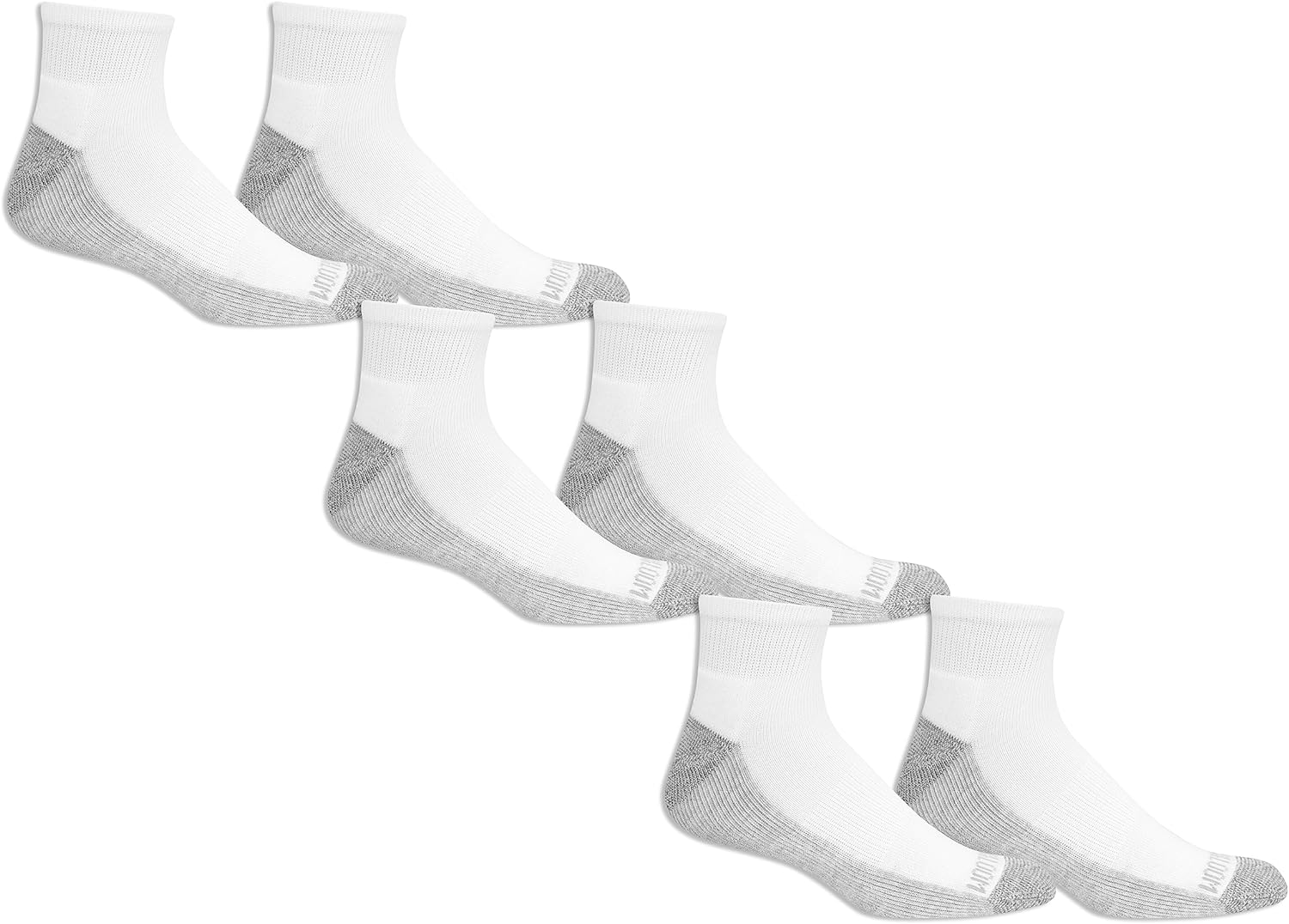 Fruit of the Loom Men' Essential 6 Pair Pack Casual Socks with Cushion and Arch Support