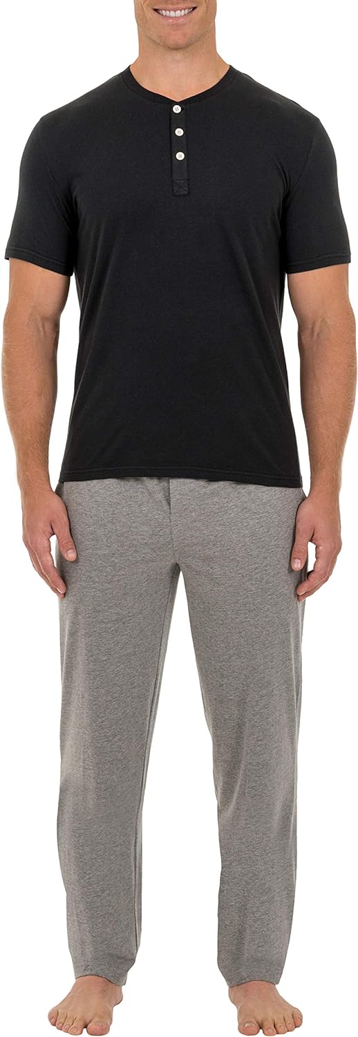 Fruit of the Loom Men' 2-Piece Jersey Knit Pajama Set