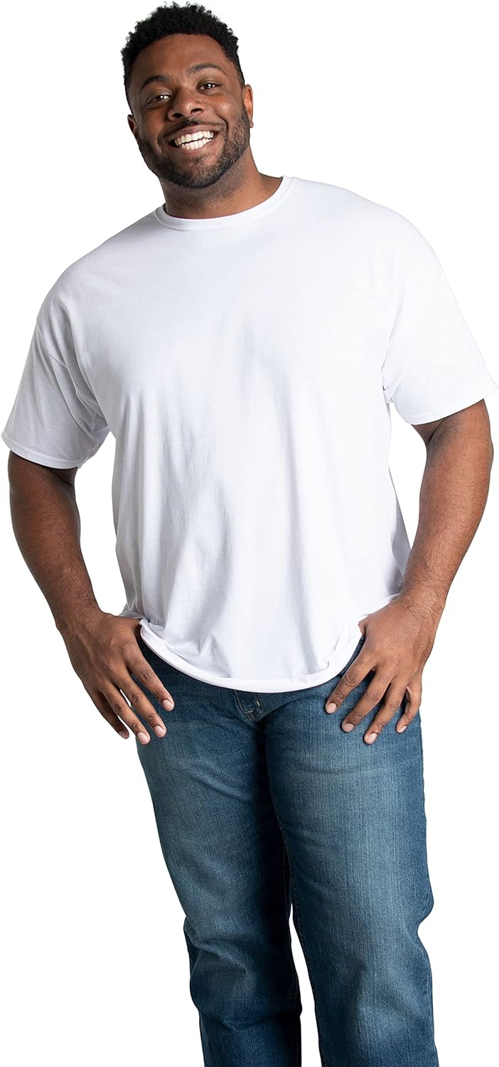 Fruit of the Loom Men' Big & Tall Eversoft Cotton Short Sleeve T Shirts, Breathable & Moisture Wicking with Odor Control