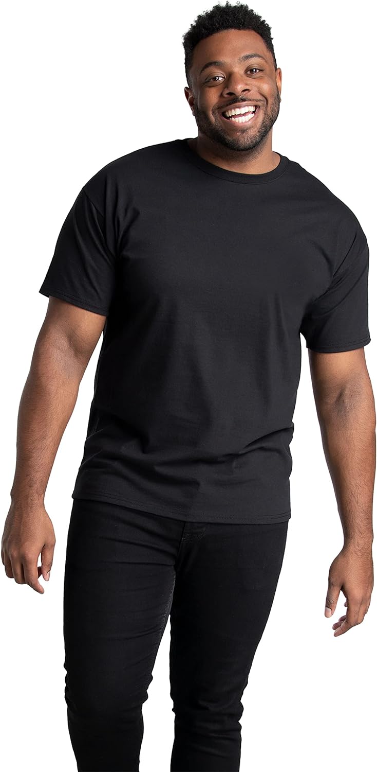 Fruit of the Loom Men' Big & Tall Eversoft Cotton Short Sleeve T Shirts, Breathable & Moisture Wicking with Odor Control