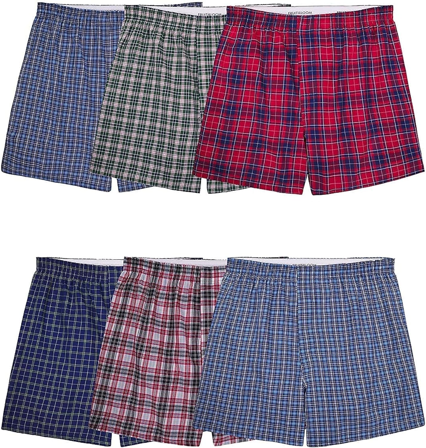 Fruit of the Loom Men' Tag-Free Woven Boxer Shorts, Relaxed Fit, Moisture Wicking, Assorted Color Multipacks