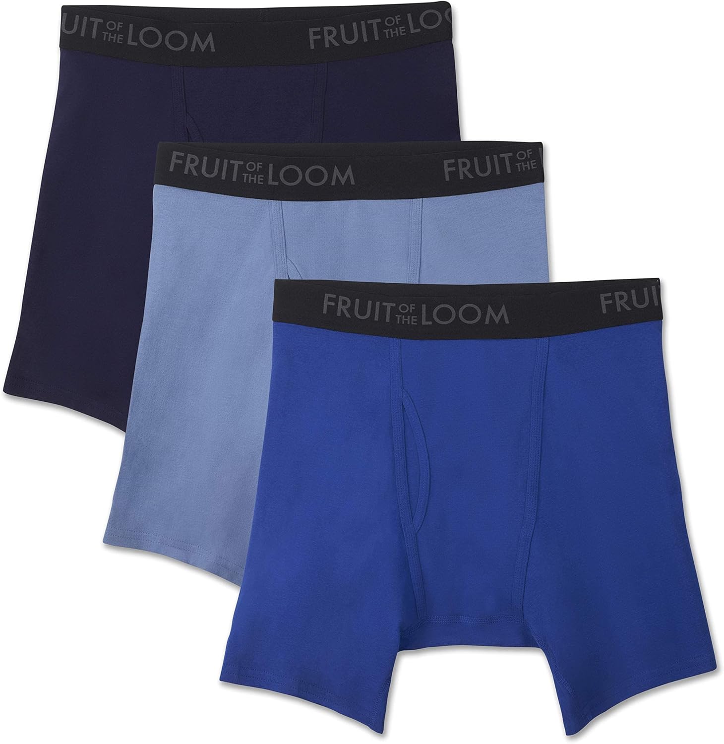 Fruit of the Loom Men' Breathable Boxer Briefs, Moisture Wicking Underwear, Assorted Color Multipacks