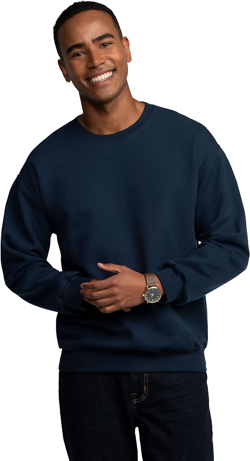 Fruit of the Loom Men' Eversoft Fleece Crewneck Sweatshirts, Moisture Wicking & Breathable, Sizes S-4x