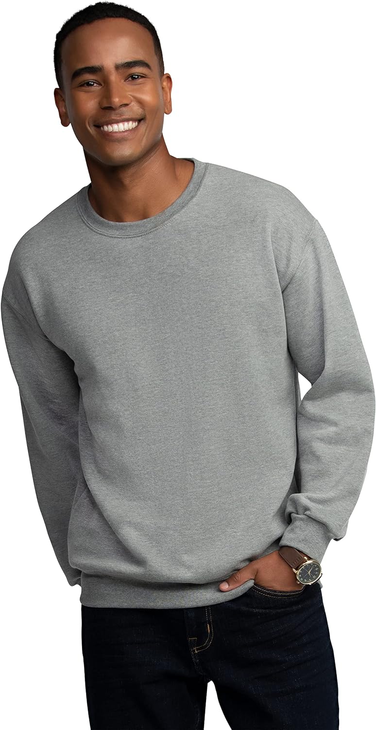 Fruit of the Loom Men' Eversoft Fleece Crewneck Sweatshirts, Moisture Wicking & Breathable, Sizes S-4x