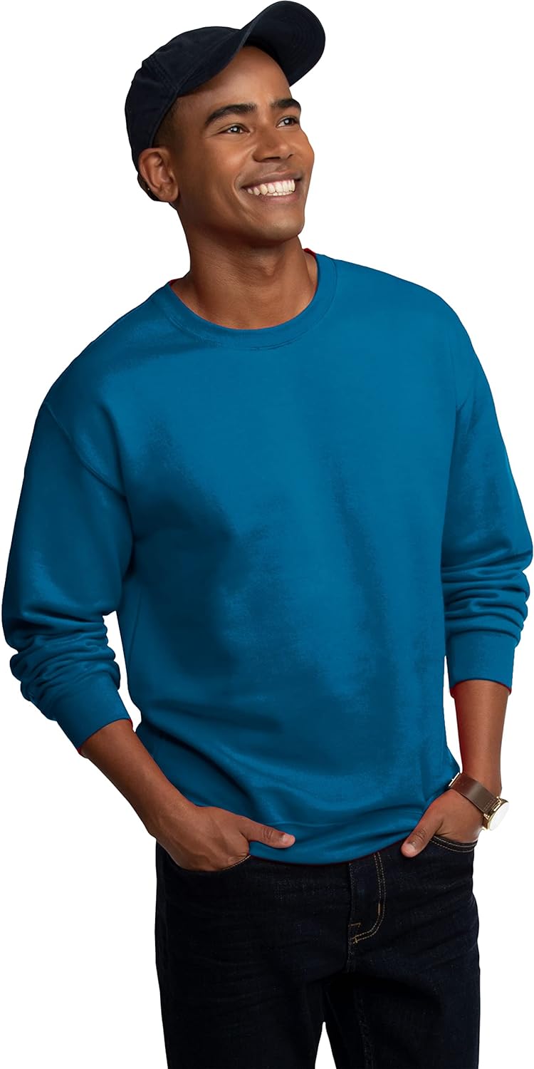 Fruit of the Loom Men' Eversoft Fleece Crewneck Sweatshirts, Moisture Wicking & Breathable, Sizes S-4x