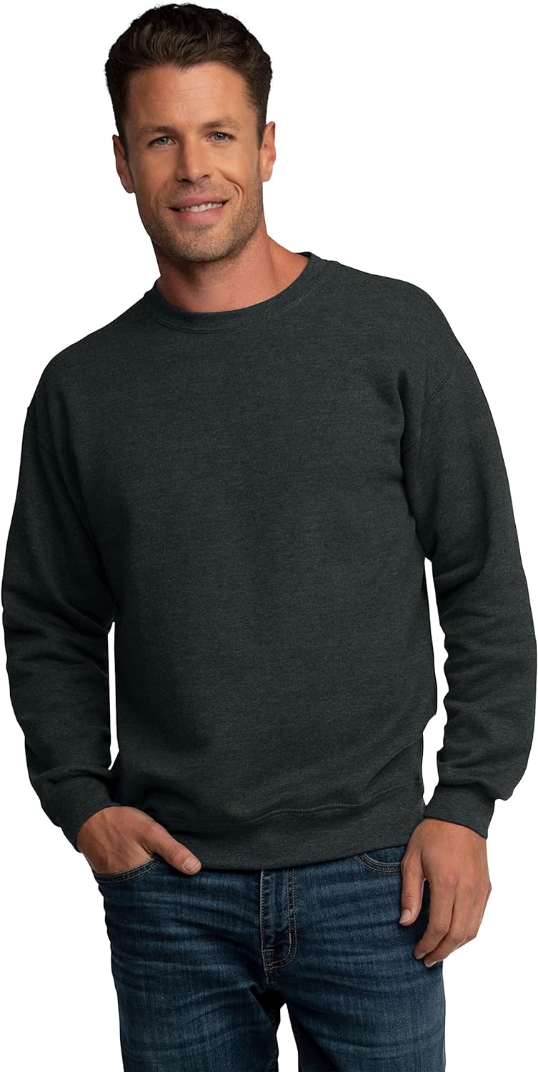 Fruit of the Loom Men' Eversoft Fleece Crewneck Sweatshirts, Moisture Wicking & Breathable, Sizes S-4x