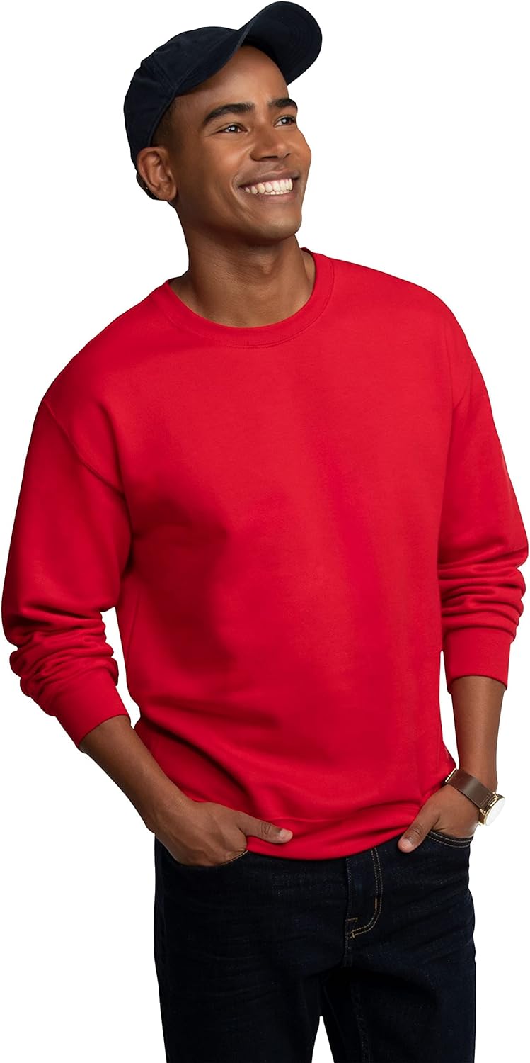 Fruit of the Loom Men' Eversoft Fleece Crewneck Sweatshirts, Moisture Wicking & Breathable, Sizes S-4x