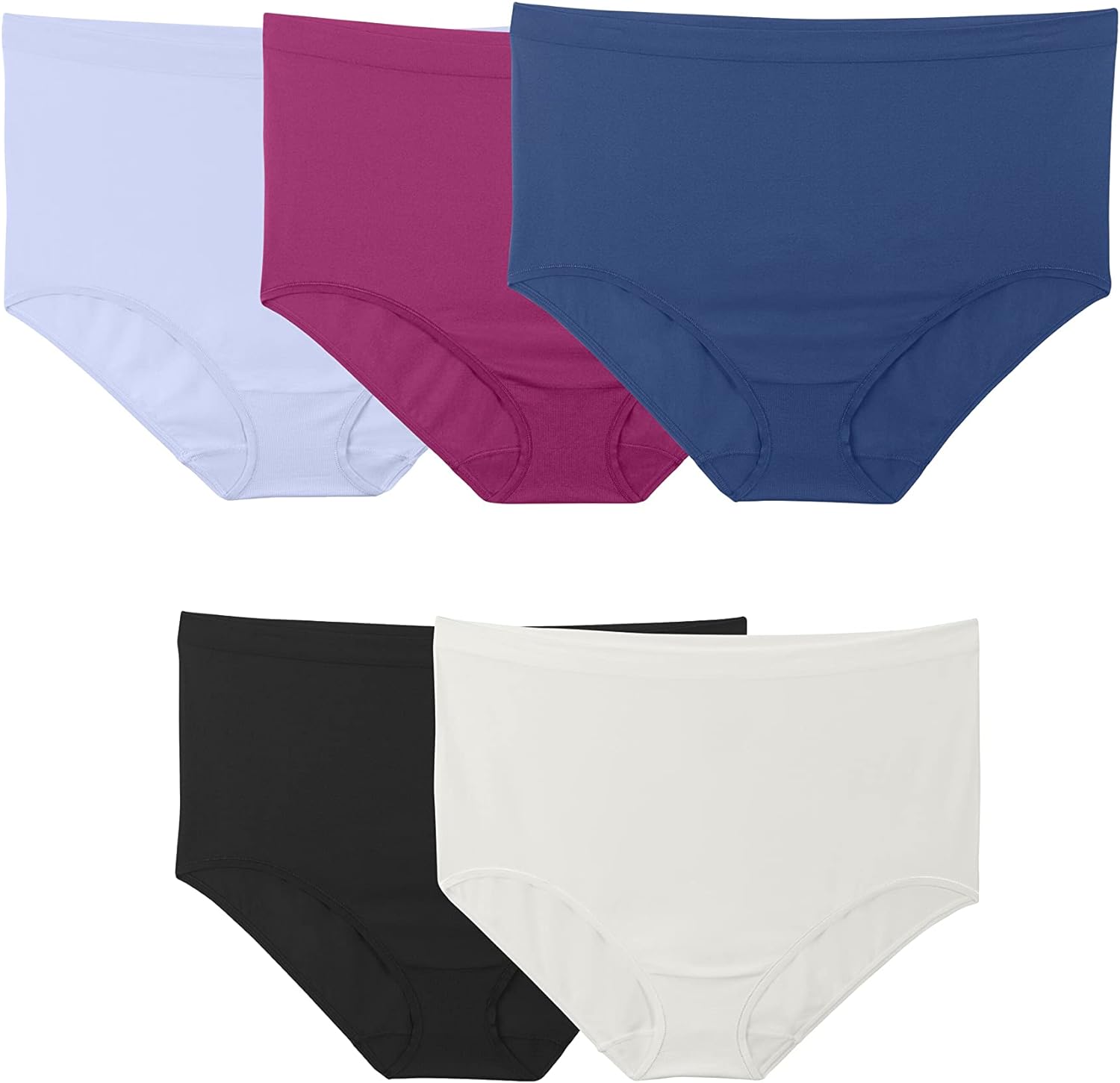 Fruit of the Loom Women' No Show Seamless Underwear, Amazing Stretch & No Panty Lines, Available in Plus Size