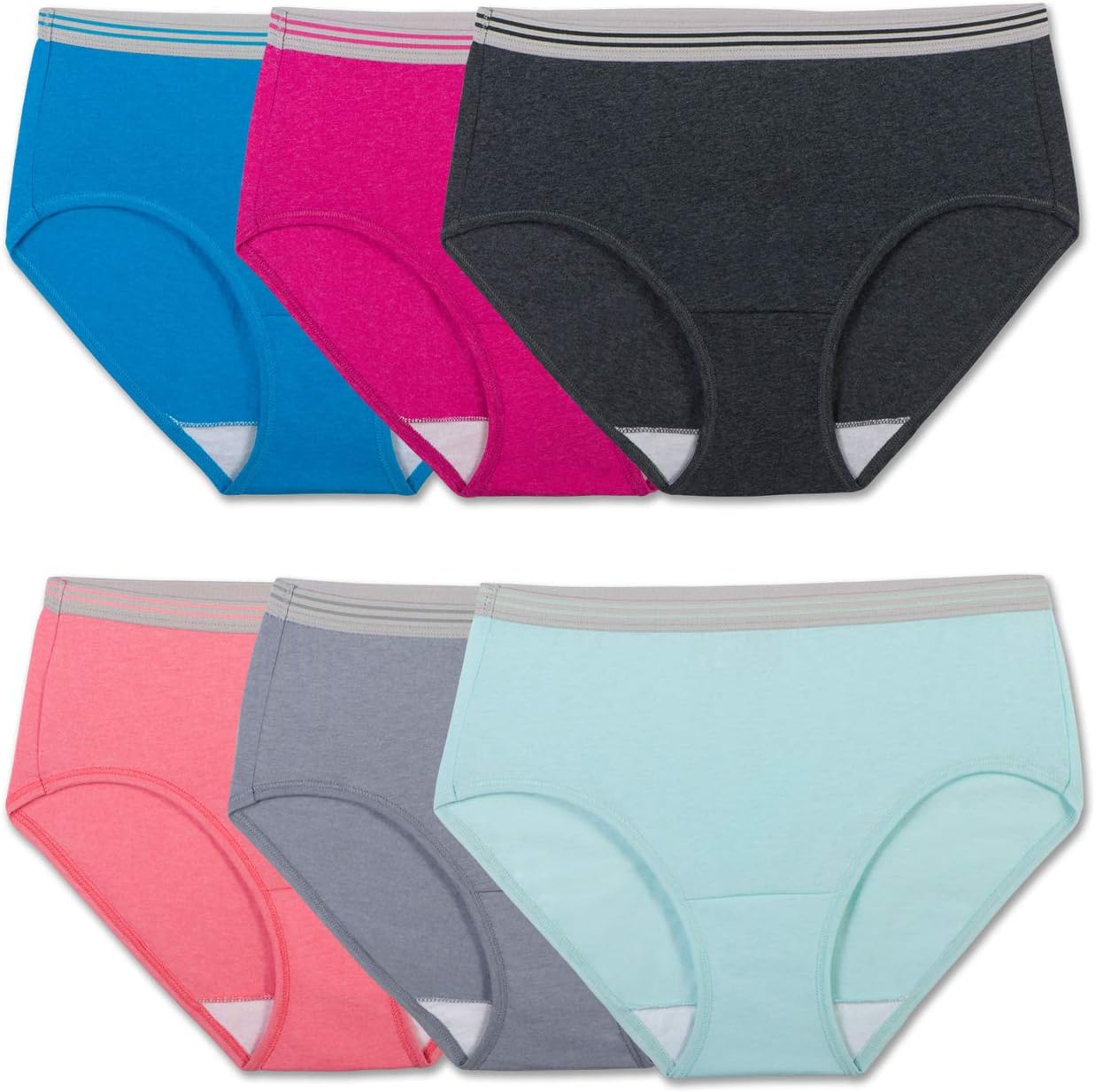 Fruit of the Loom Women' Eversoft Cotton Brief Underwear, Tag Free & Breathable, Available in Plus Size