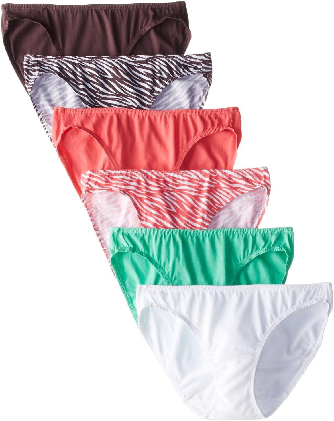 Fruit of the Loom Women' Eversoft Cotton Bikini Underwear, Tag Free & Breathable