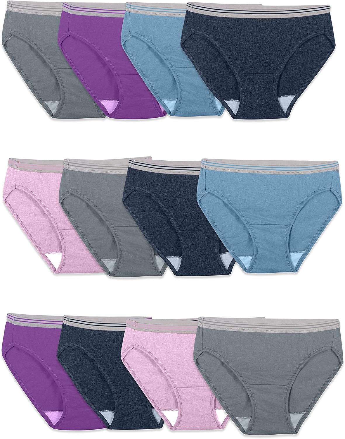 Fruit of the Loom Women' Eversoft Cotton Bikini Underwear, Tag Free & Breathable