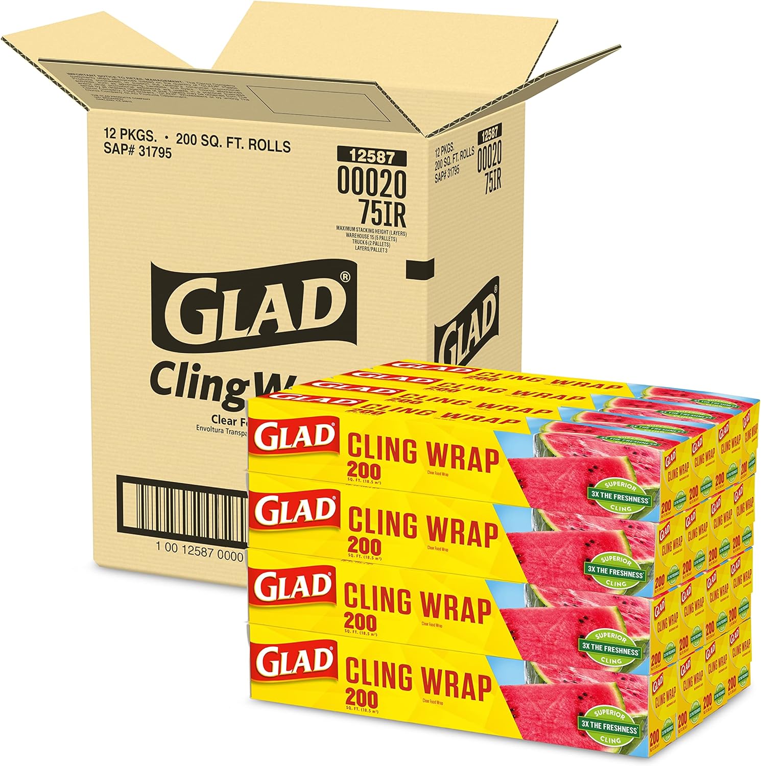 Glad ClingWrap Plastic Wrap - 200 Square Foot Roll