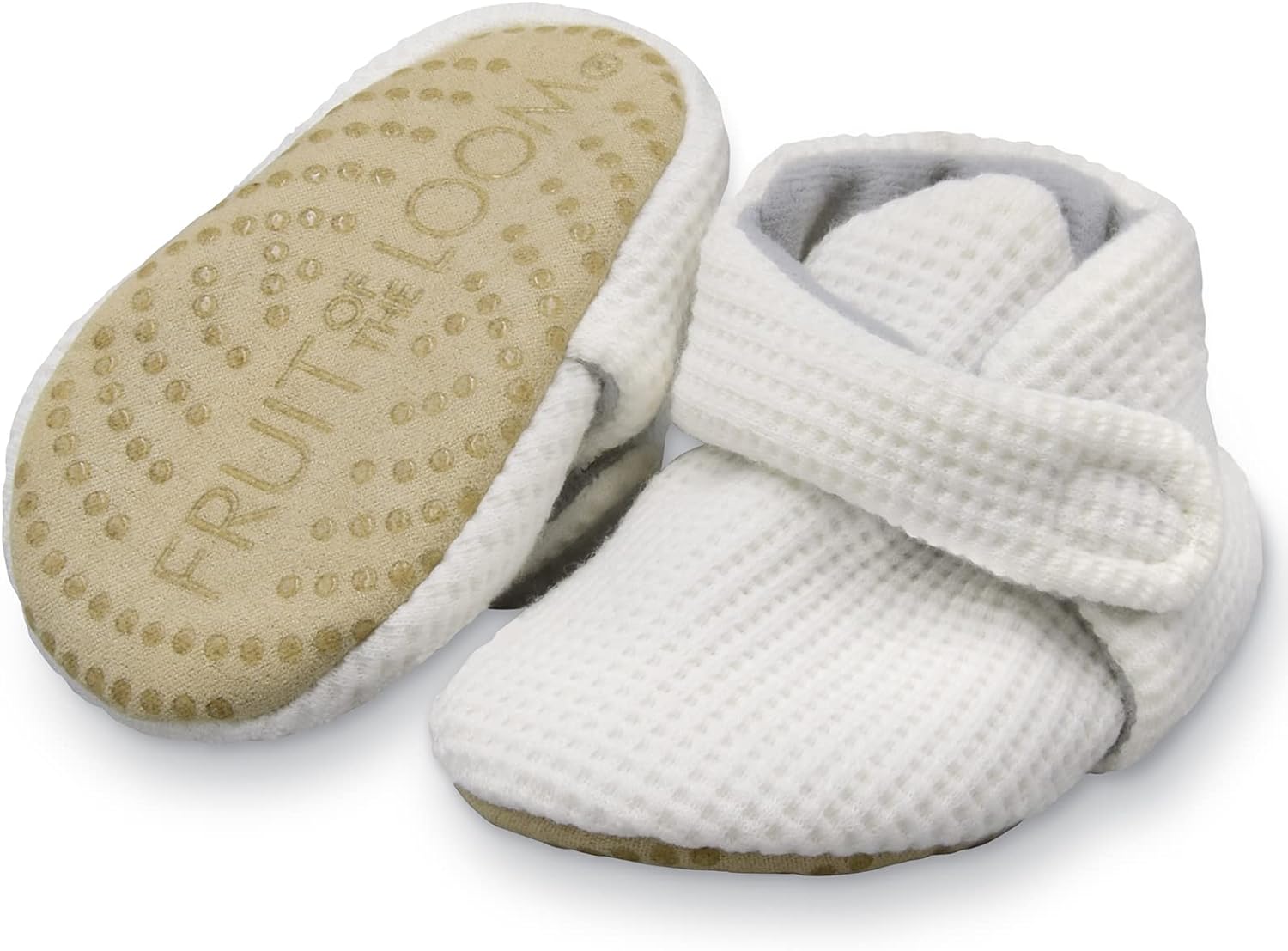 Fruit of the Loom Cozy Thermal Wrap Booties with Non-Skids for Baby Girls, Boys, Unisex