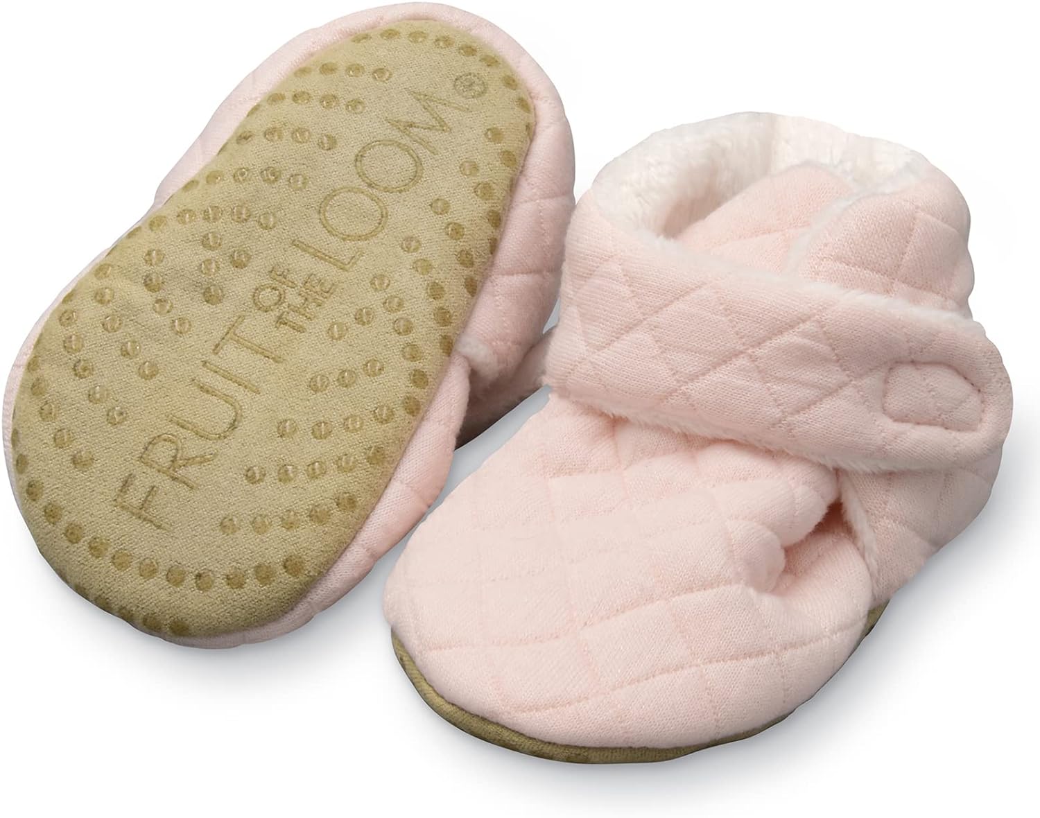 Fruit of the Loom Cozy Thermal Wrap Booties with Non-Skids for Baby Girls, Boys, Unisex