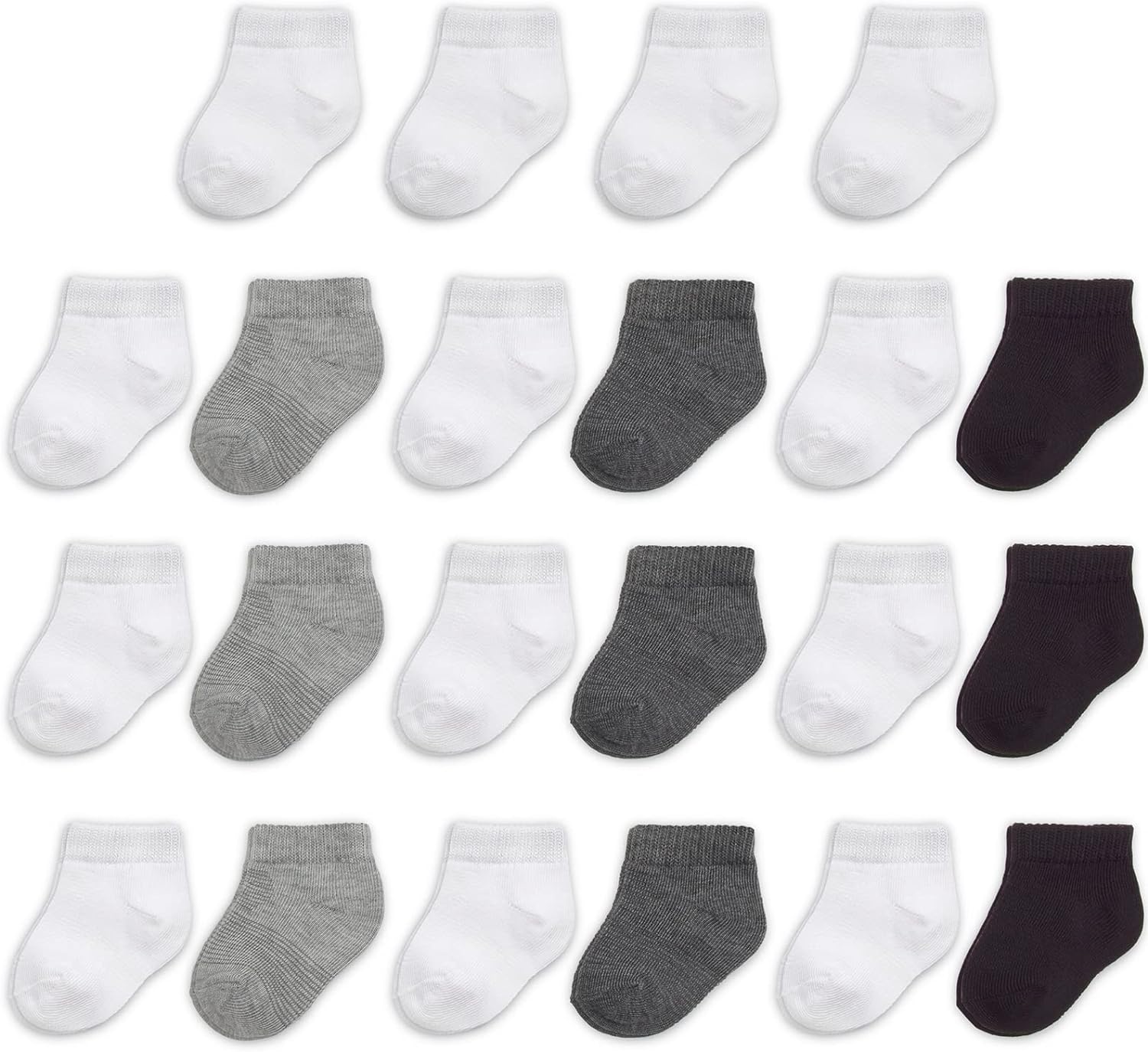 Fruit of the Loom Baby 22-Pack Grow & Fit Flex Zones Low Cut Stretch Socks - Unisex, Girls, Boys