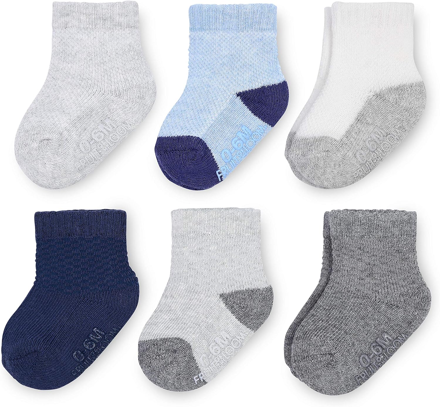 Fruit of the Loom Baby 6-Pack All Weather Crew-Length Socks, Mesh & Thermal Stretch - Unisex, Girls, Boys