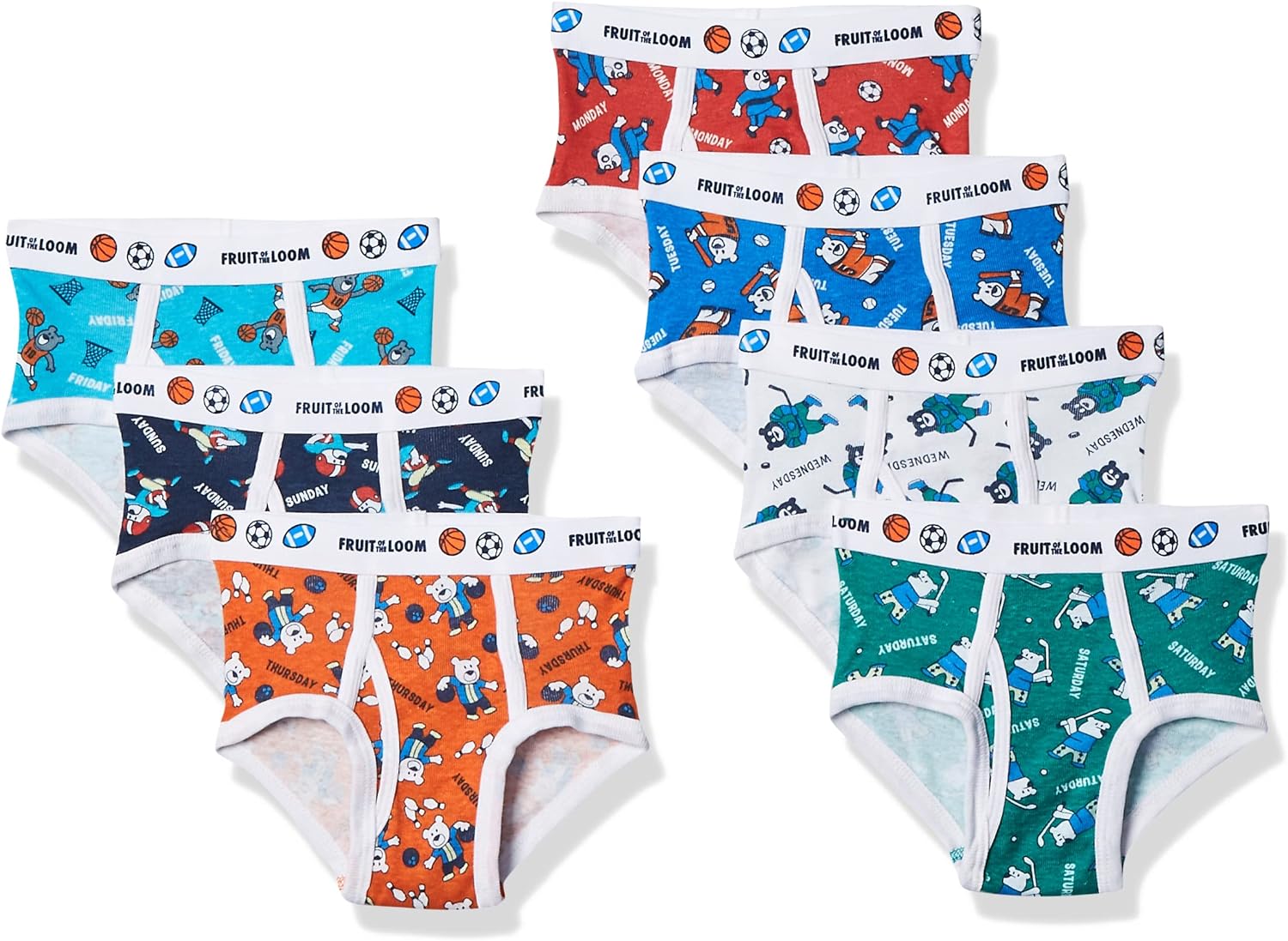 Fruit of the Loom Boys' Tag Free Cotton Briefs (Assorted Colors)