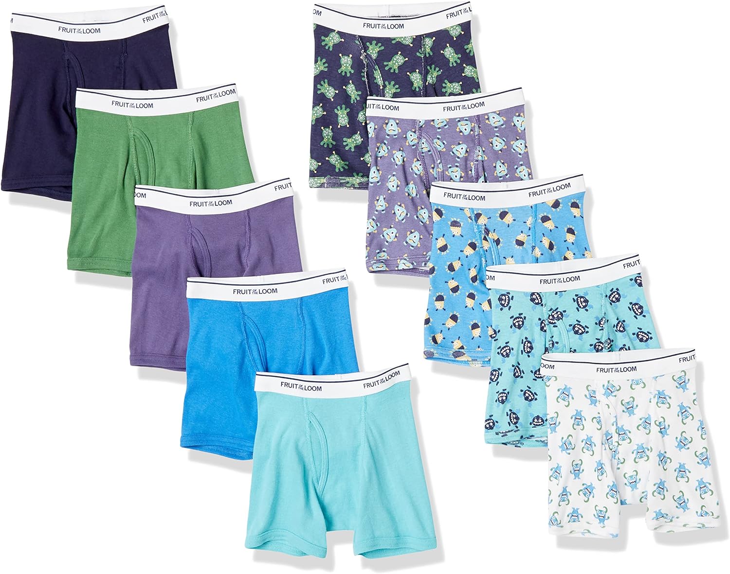 Fruit of the Loom Boys' and Toddler Boxer Briefs, Tag Free & Breathable Underwear, Assorted Color Multipacks