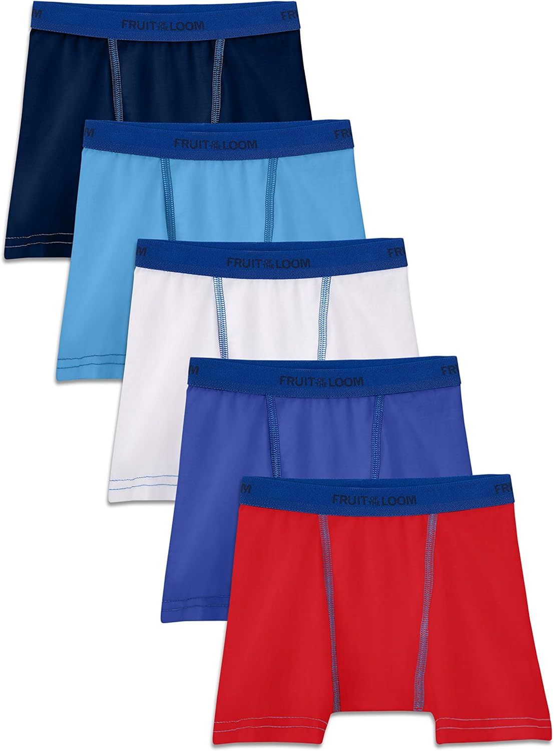 Fruit of the Loom Toddler Boys' 5 Pack Cotton Stretch Boxer Briefs