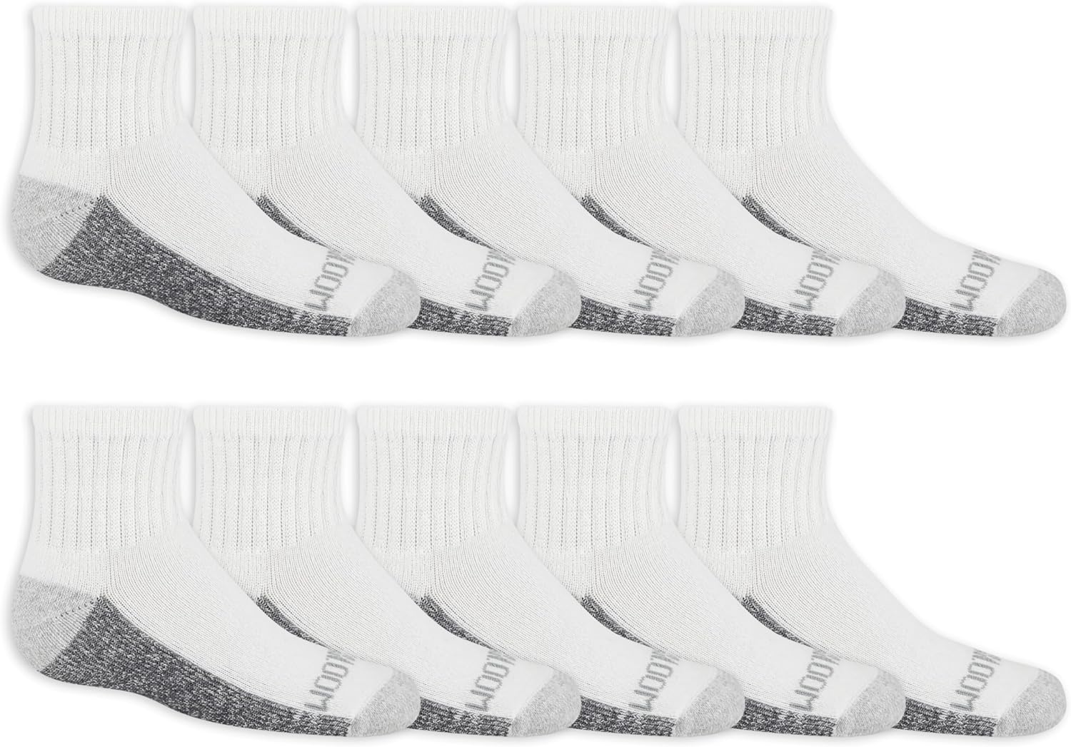 Fruit of the Loom Boys' 10 Pair Pack Dual Defense Cushioned Comfort Socks