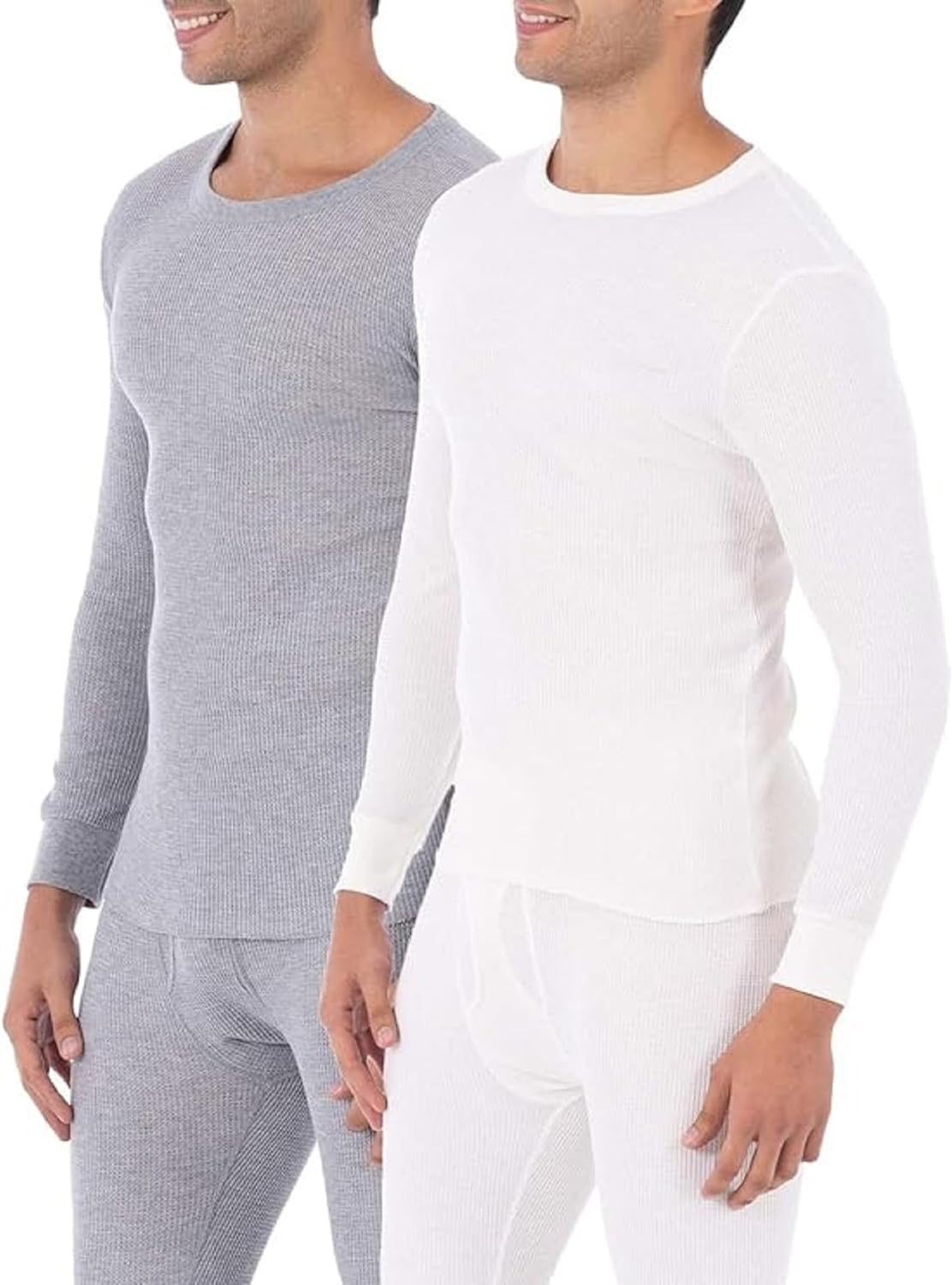 Fruit of the Loom Men' Recycled Waffle Thermal Underwear Crew Top (1 and 2 Packs)