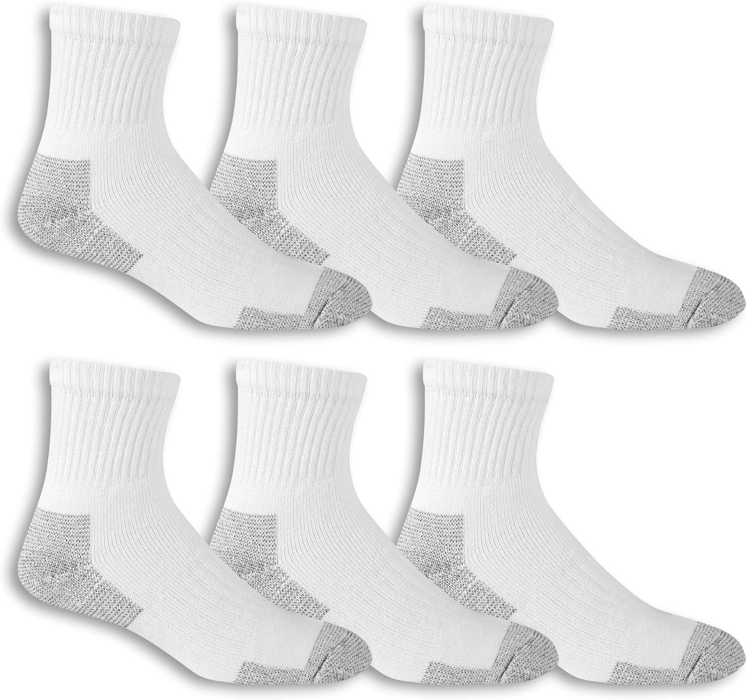 Fruit of the Loom Men' Cushioned Durable Cotton Work Gear Socks with Moisture Wicking