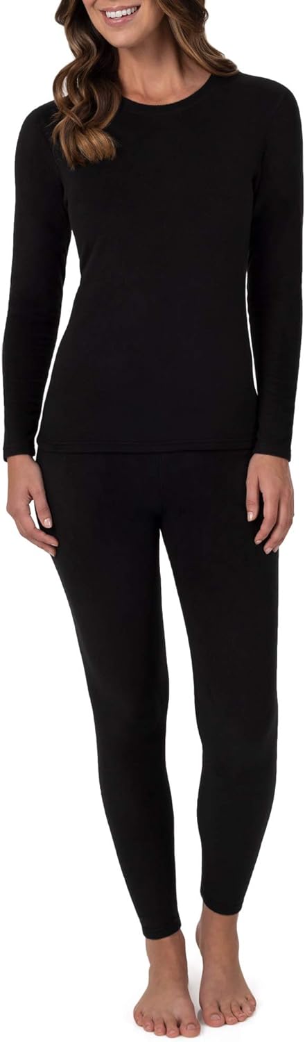 Fruit of the Loom Women' Regular Stretch Fleece Thermal Set