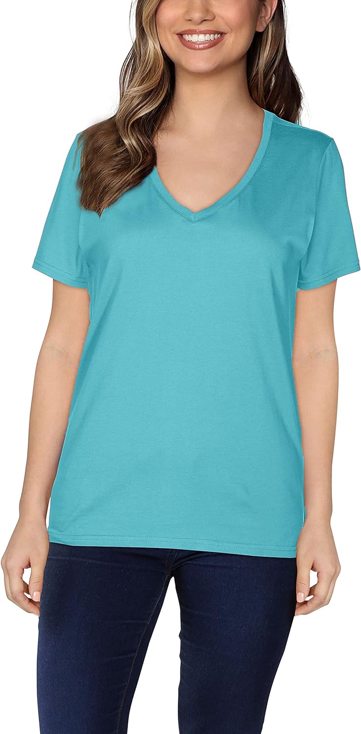 Fruit of the Loom Womens Crafted Comfort Pima Cotton Short Sleeve T-shirts