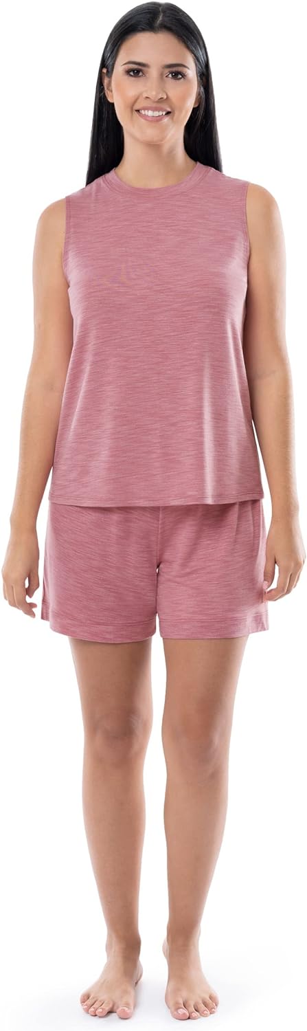 Fruit of the Loom Women' Breathable Tank Top and Short 2 Piece Sleep Set