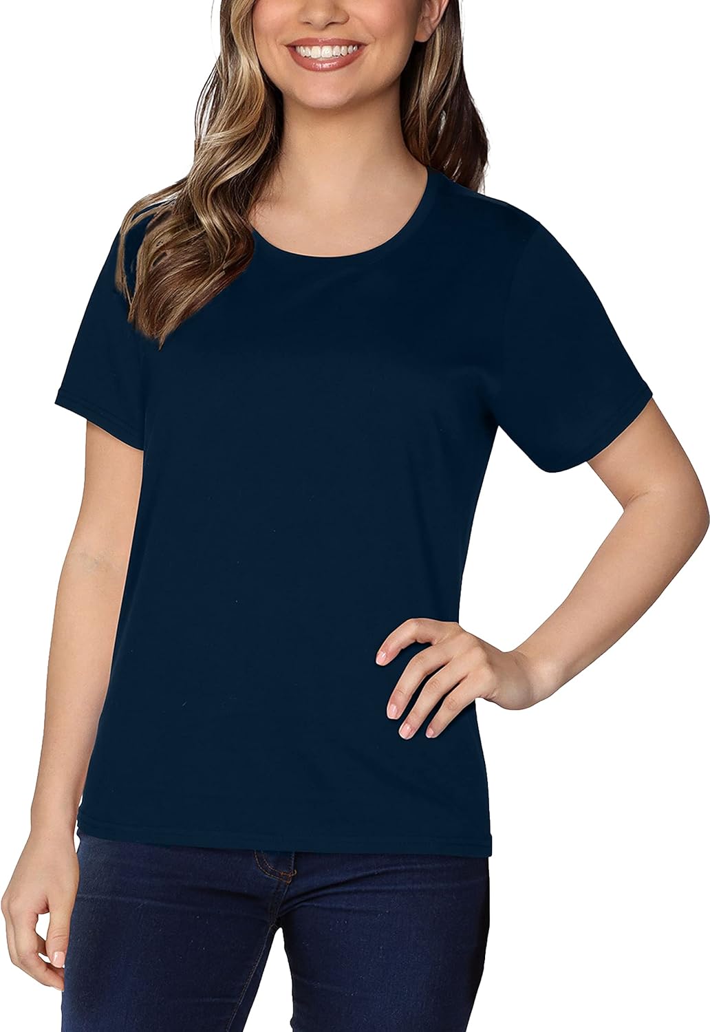 Fruit of the Loom Womens Crafted Comfort Pima Cotton Short Sleeve T-shirts