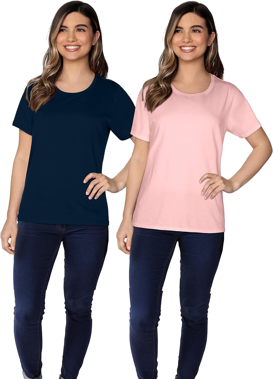 Fruit of the Loom Womens Crafted Comfort Pima Cotton Short Sleeve T-shirts