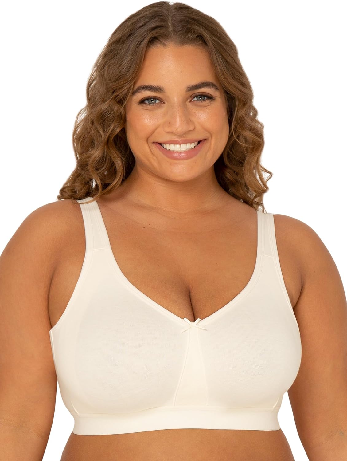 Fruit of the Loom Fit for Me Women' Plus-Size Wireless Cotton Bra, Available in Multi Packs!