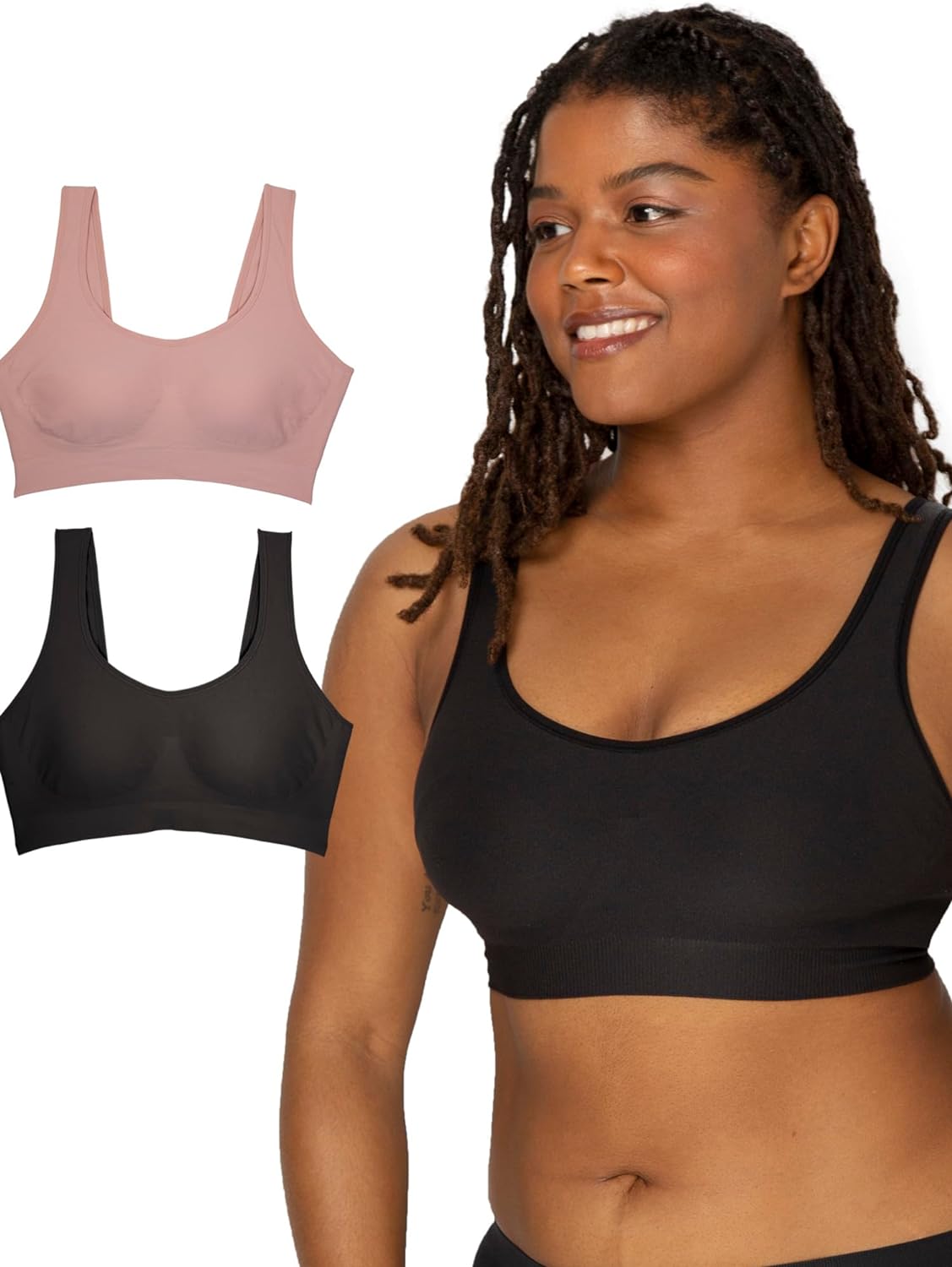 Fruit of the Loom Women' Everyday Smooth Wireless Bra, Full Coverage Shaper Bralettes with Strategic Support for Comfort