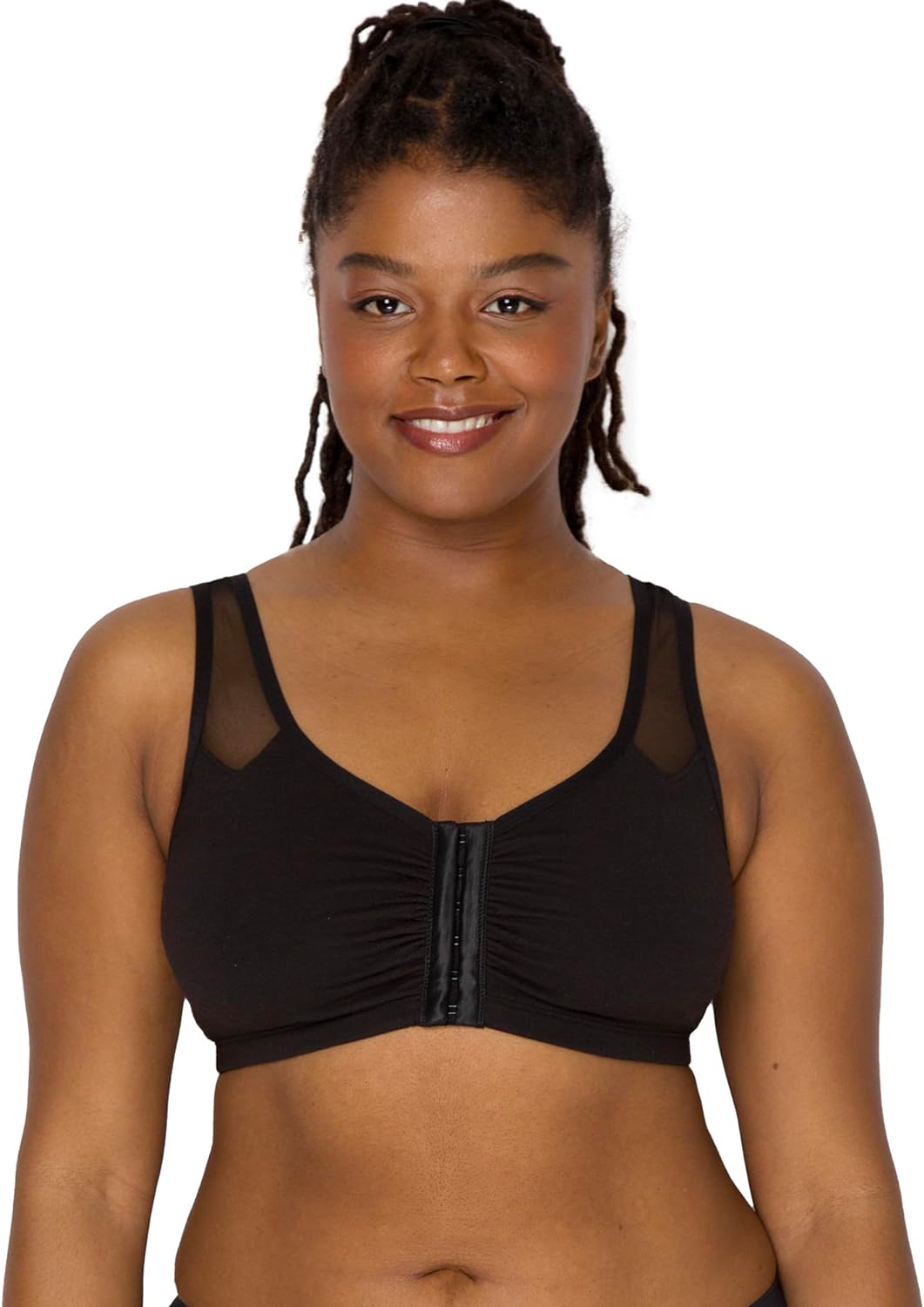 Fruit of the Loom Women' Comfort Front Close Sport Bra With Mesh Straps