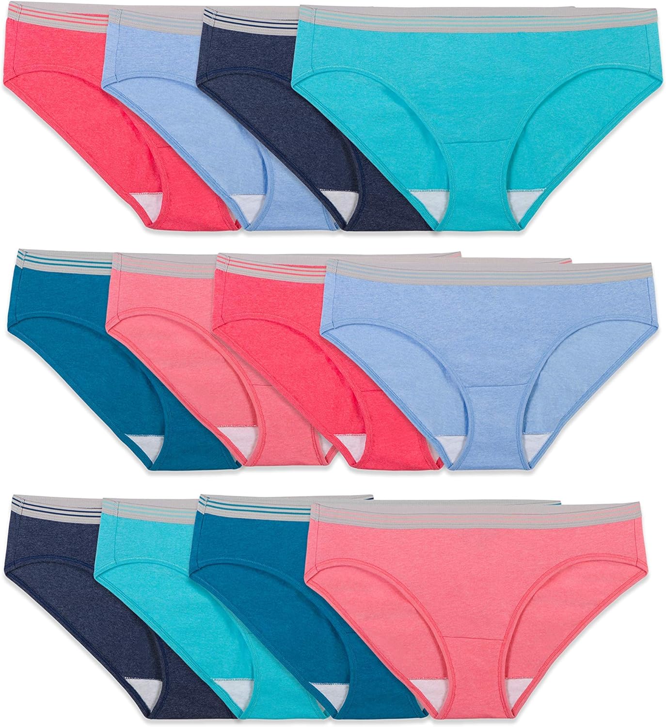 Fruit of the Loom Women' Eversoft Cotton Hipster Underwear, Tag Free & Breathable, Available in Plus Size