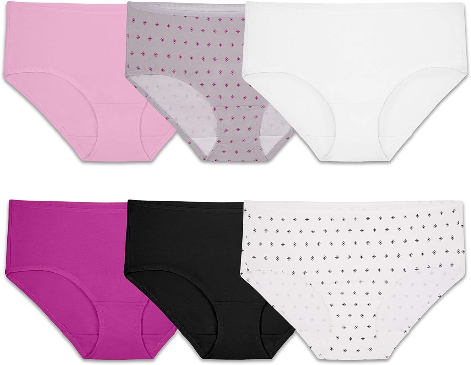 Fruit of the Loom Women' Eversoft Cotton Hipster Underwear, Tag Free & Breathable, Available in Plus Size