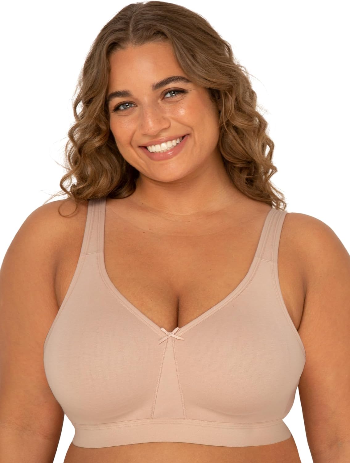 Fruit of the Loom Fit for Me Women' Plus-Size Wireless Cotton Bra, Available in Multi Packs!