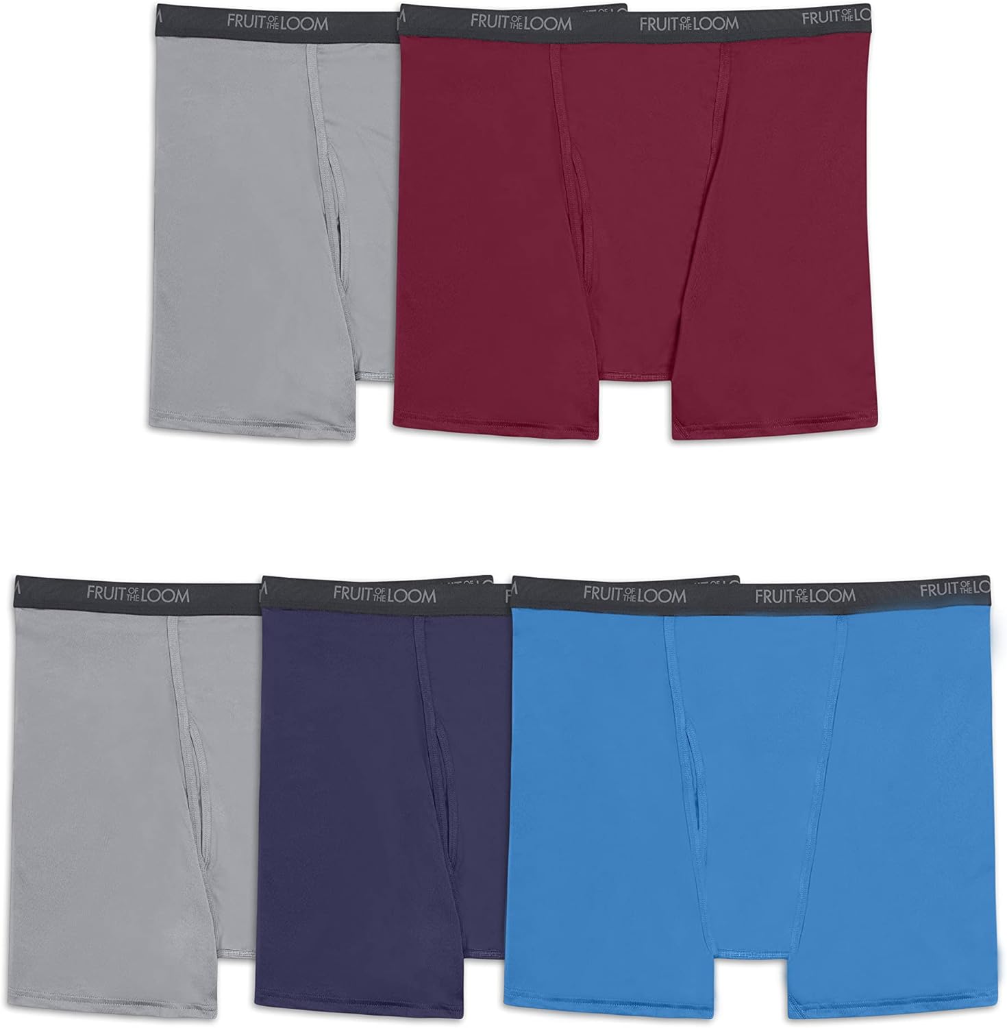 Fruit of the Loom Men' 360 Stretch Boxer Briefs (Quick Dry & Moisture Wicking)