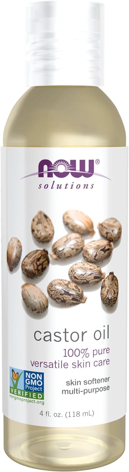 NOW Solutions, Castor Oil, 100% Pure Versatile Skin Care, Multi-Purpose Skin Softener, 4-Ounce