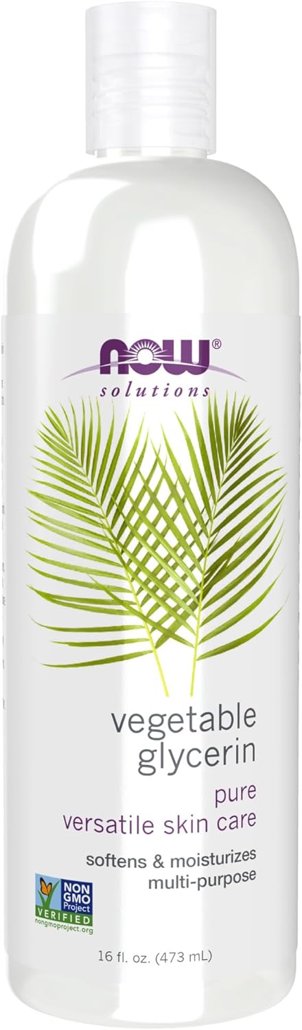 NOW Solutions, Vegetable Glycerin, 100% Pure, Versatile Skin Care, Softening and Moisturizing, 16-Ounce