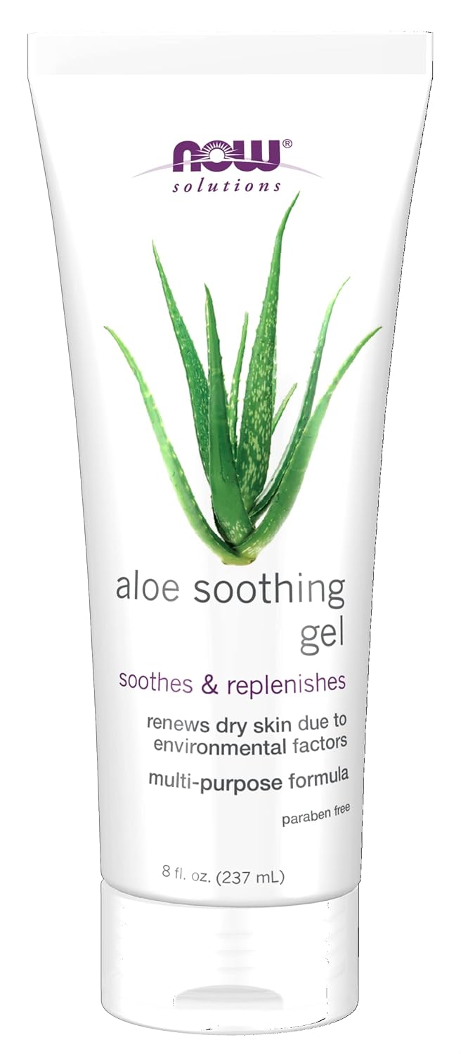 NOW Solutions, Aloe Soothing Gel, Soothing and Replenishing After Sun, Multi-Purpose Formula, 8-Ounce