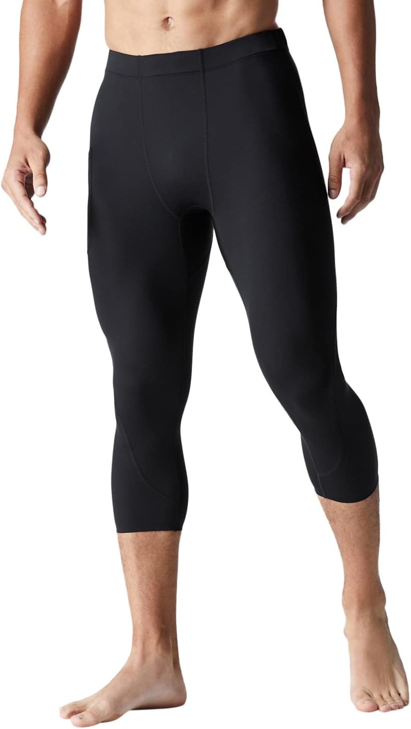 Fabletics Men' The Baseline Tight 3/4, Performance, Compression Pant, Running, Gym, Athletic, Workout, High Stretch Nylon