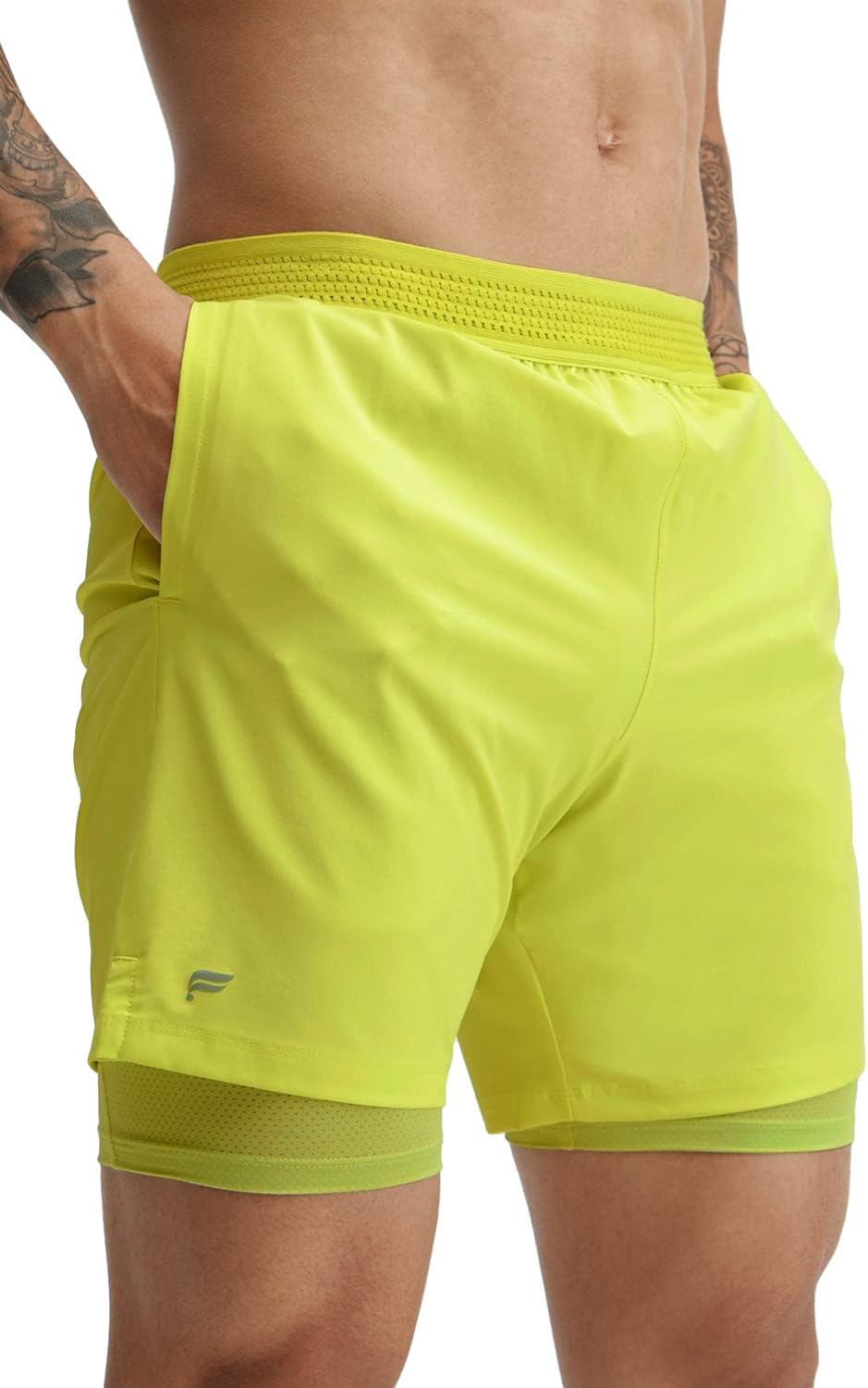 Fabletics Men' The Fundamental Short (Lined), Workout, Running, Training, Gym, Yoga, Ultra Lightweight, Athletic