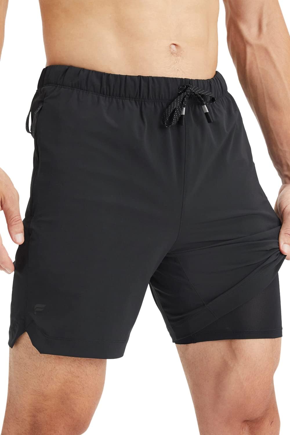 Fabletics Men' The One Short (Lined), Training, Swimming, Lightweight, Quick-Dry, Zip Pocket, Stretch Woven