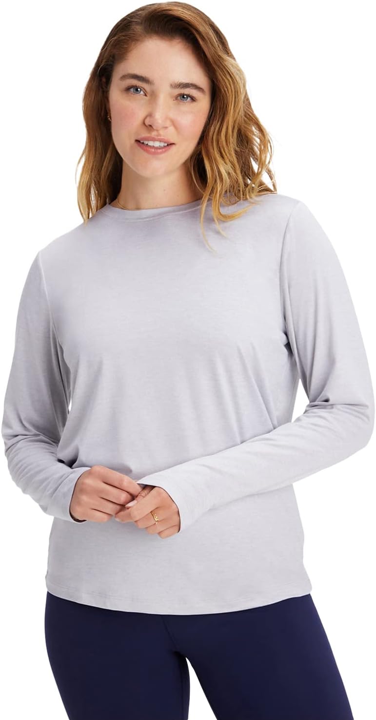 Fabletics Women' Dry-Flex Long-Sleeve Tee, Performance, Moisture Wicking, Running, Recycled Polyester, Elastane