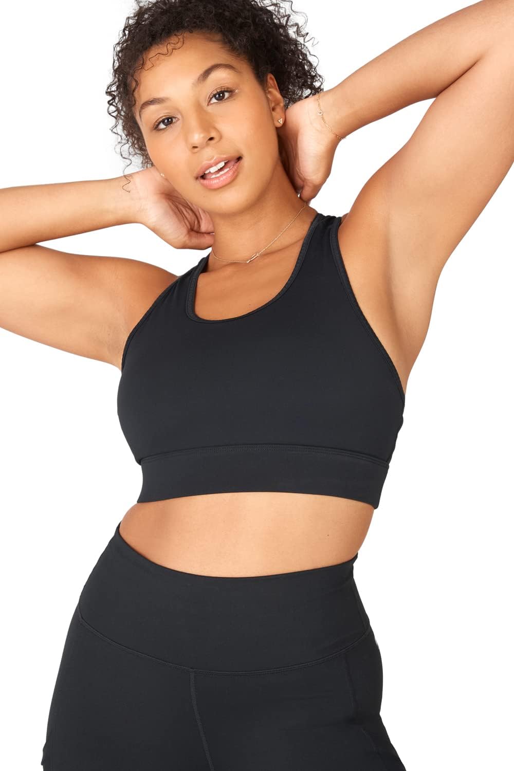 Fabletics Women' On-The-Go Midi Medium Impact Sports Bra, Workout, Yoga, Athletic, Fitness