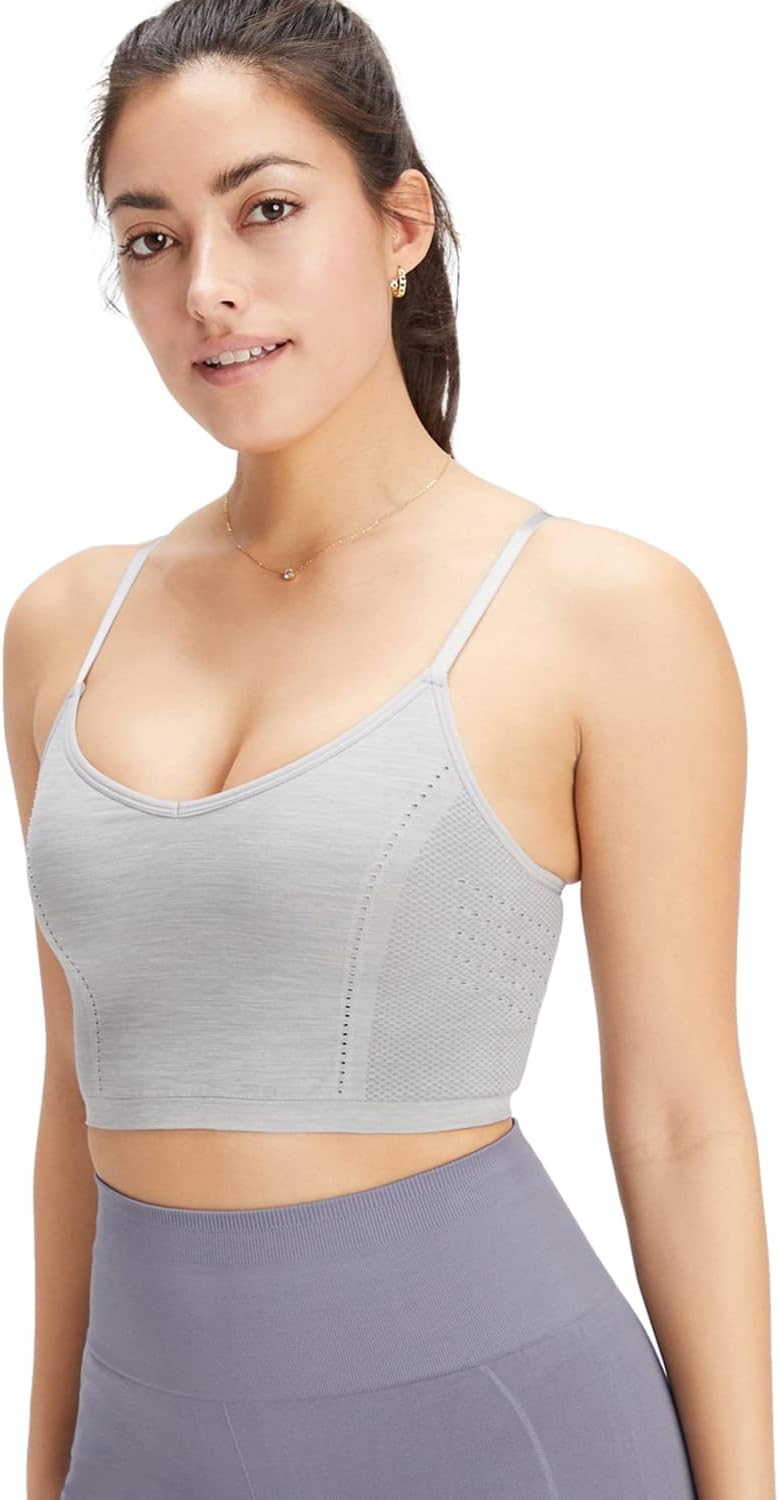 Fabletics Women' Sync Seamless Midi Bra, Workout, Yoga, Athletic, Fitness, Seamless