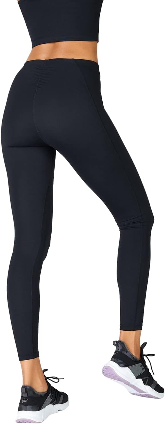 Fabletics Women' High-Waisted Ultra Luxe Ruffle Legging, Workout, Yoga, Running, Athletic, Active, Polyester, Elastane